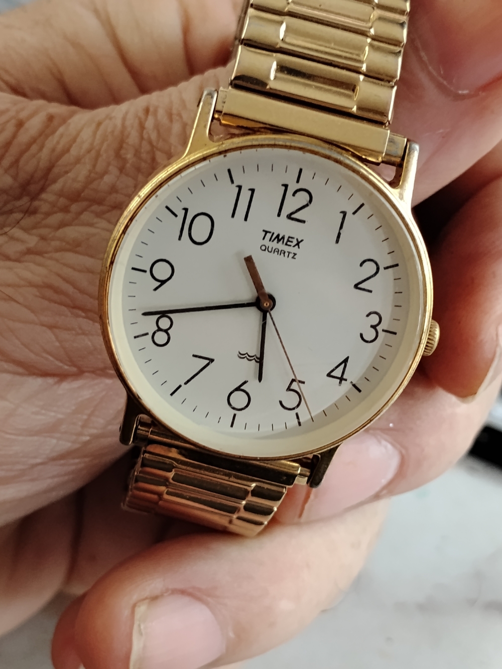 Timex Gold Tone Men's Quartz Watch - White Dial